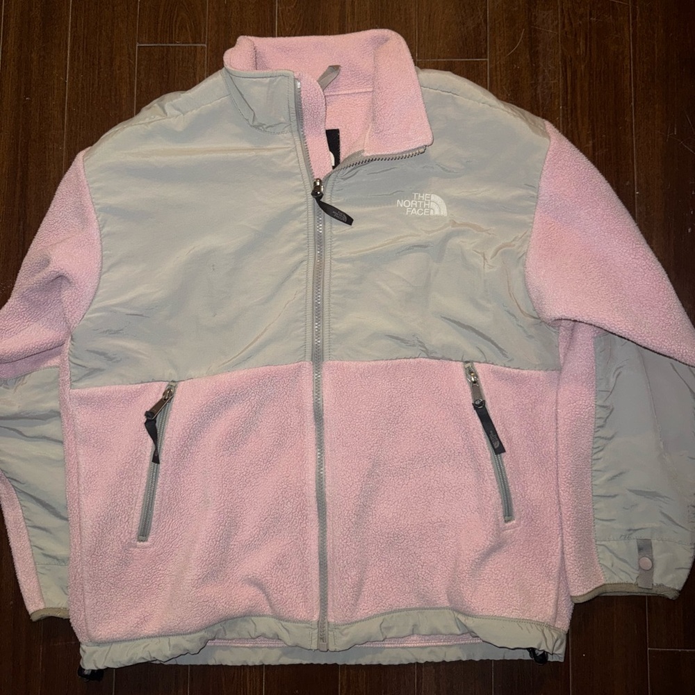 The North Face Pink and Gray Kid’s Girl’s Approach Fleece Zip Up Jacket